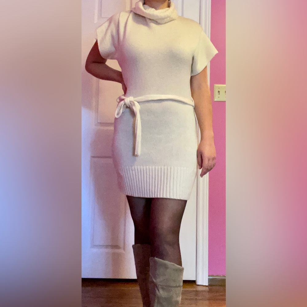 Cozy Short Sleeve Sweater Dress